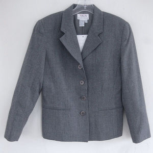 NWT Talbots blazer 6P $180 Heather gray Pure wool USA 4-button Jacket Career New